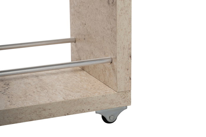 Hanah Home Armario de Baño Travertino, Mueble Auxiliar Elegante con 2 Cajones y Estanterías, Tablero de Partículas Melamina 18mm, Color Travertino